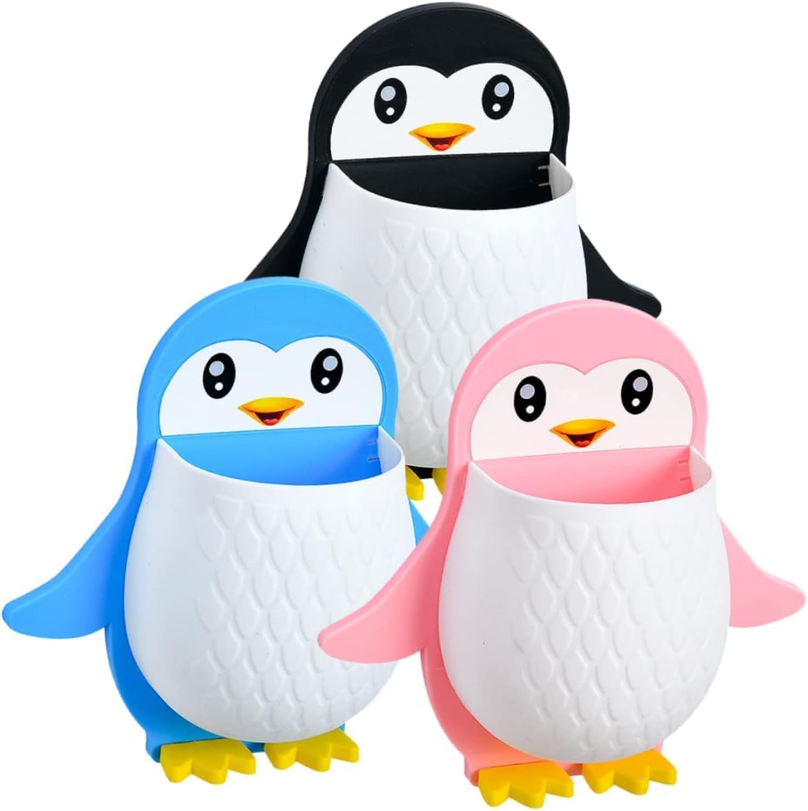 Plastic Wall Mounted Penguin Toothbrush Holder