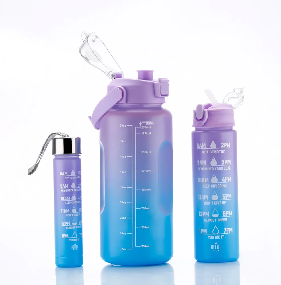 Gradient Motivational Bottle - (3pcs Set)