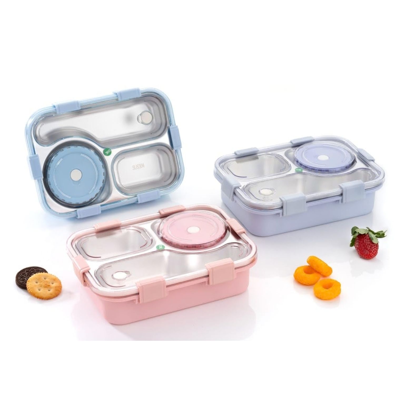 Stainless Steel 3 Compartment Premium Lunch Box