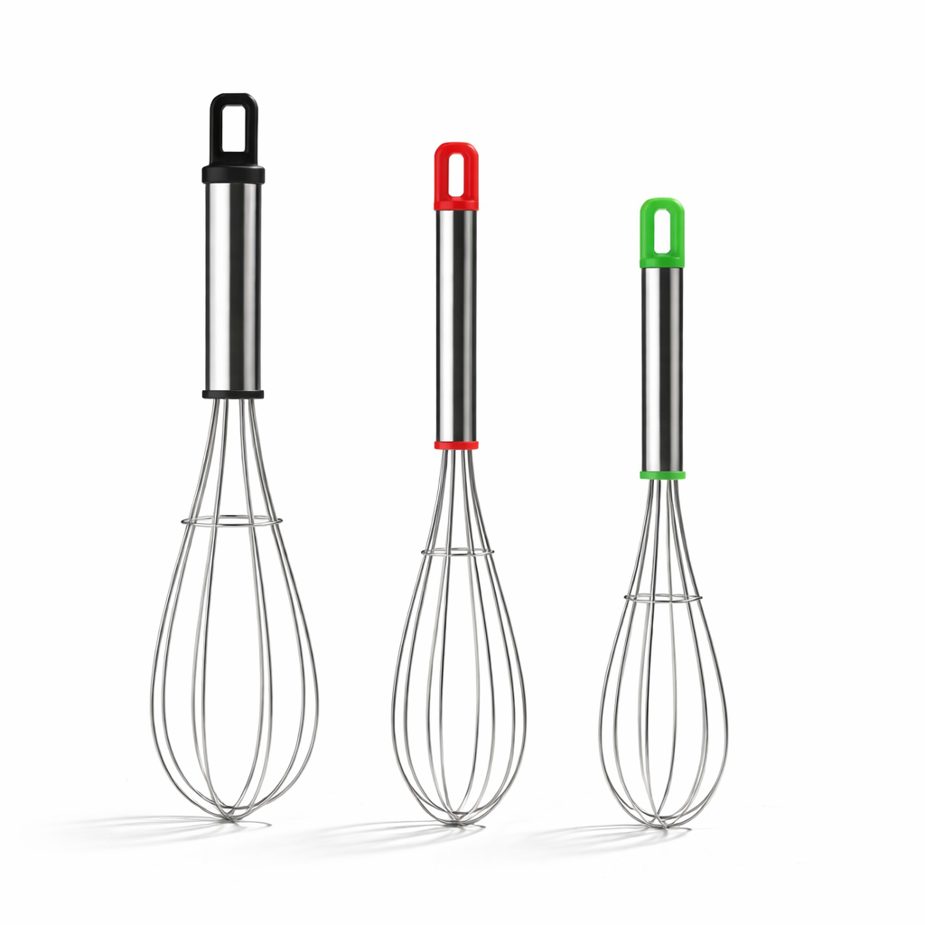 S.S. & Plastic Handle Wire Wisk (8", 9", 10")